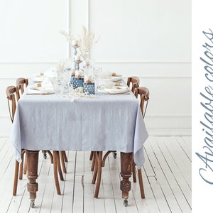 Linen Tablecloth Available in 25 COLORS, Wedding Tablecloth, Event Table Top, Oversized Tablecloth, Organic Tablecloth