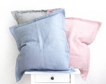Linen pillow sham case, Soft Linen Pillow Cover, Linen Cushion, Linen Throw Pillowcase, Custom Sizes Pillow Case, Envelope Linen Pillowcase