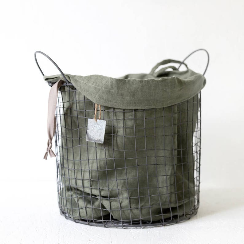 College laundry bags made of stone washed linen set of 2 Etsy