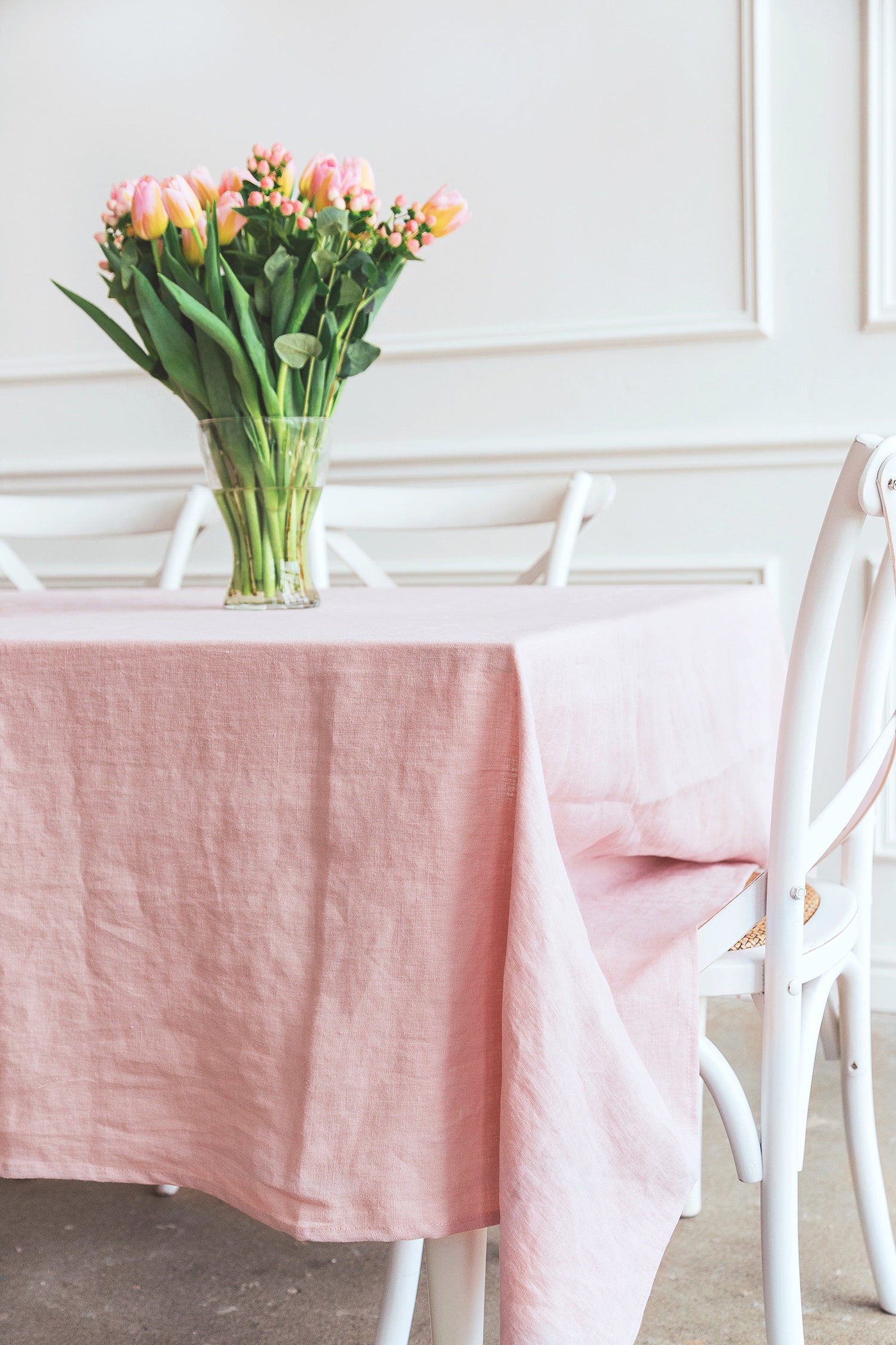Pink Linen Tablecloth Soft Linen Tablecloth Linen Handmade Etsy