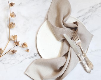 Natural Linen Cloth Napkins set for Wedding Dinners and Events