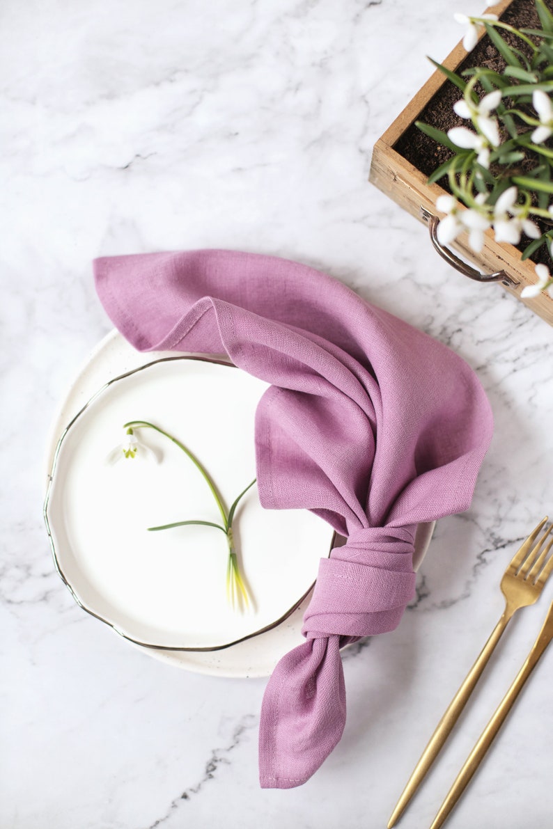 Linen napkins in Various Colors, Washed Linen Napkins, Wedding Table Linen, Dining Napkins, Wedding Linen Napkins, Linen Cloth Napkins image 7