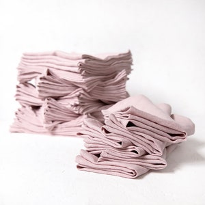 Bulk of 50 Linen Napkins in blush pink color perfect as wedding napkins or dinner napkins image 3