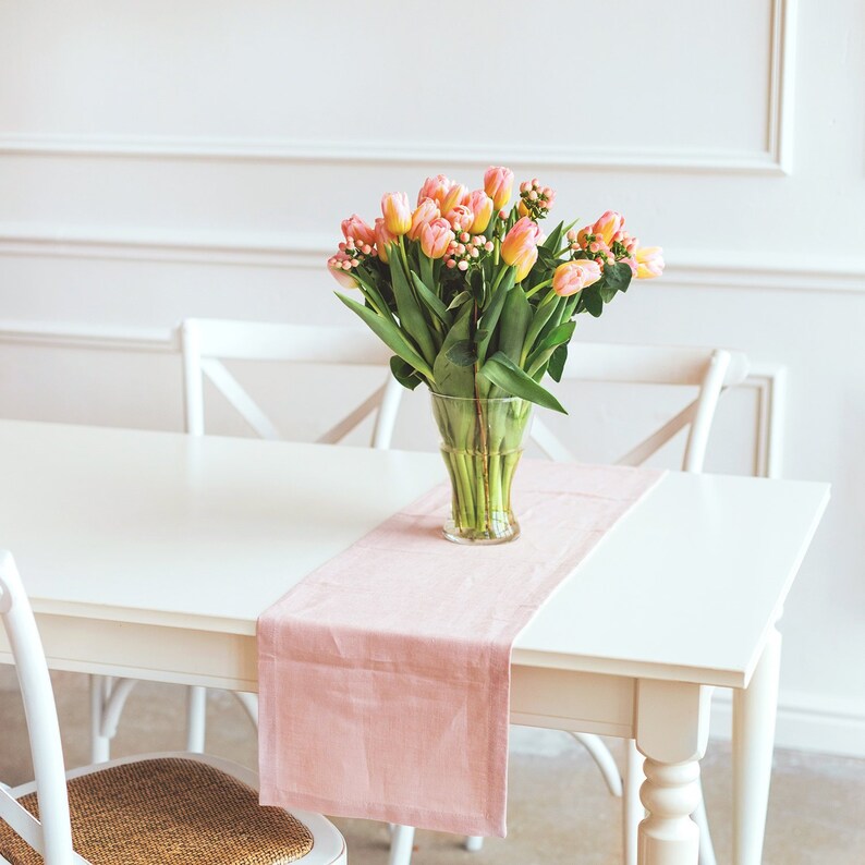 Blush Pink Table Runner Ready To Ship