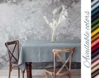 Large  Natural Linen Tablecloth, Washed Soft Linen Table Cloth, Handmade Linen Tablecloth, Dining Table Linens