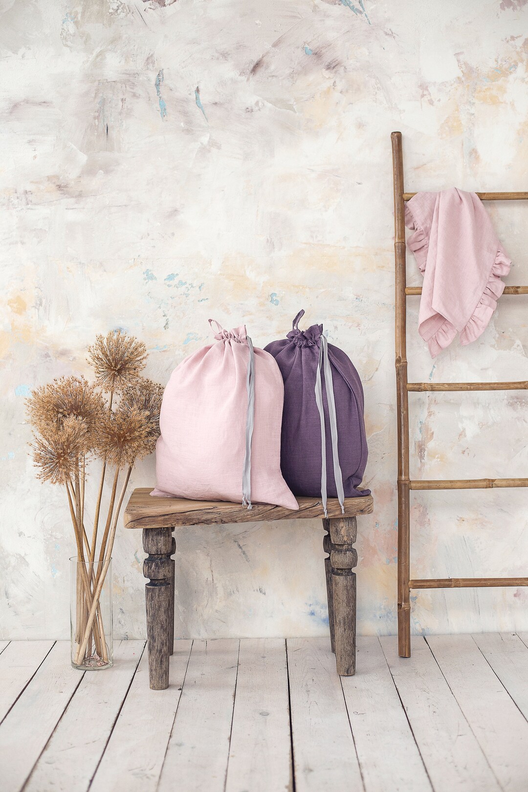 Hanging Laundry Bag Linen Laundry Bag Large Laundry Bag Etsy