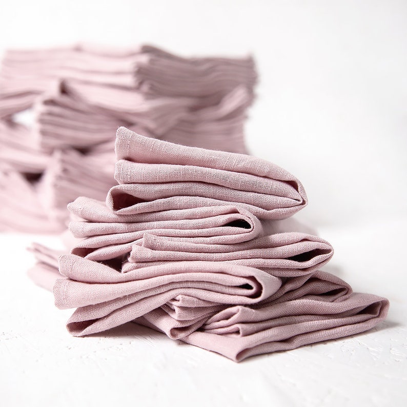 Bulk of 50 Linen Napkins in Blush Pink Color Perfect as Etsy Australia