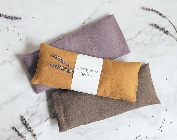 Lavender Flaxseed Eye Pillow, Aromatherapy Linen Sleep Mask, Yoga Spa Relaxation Aid