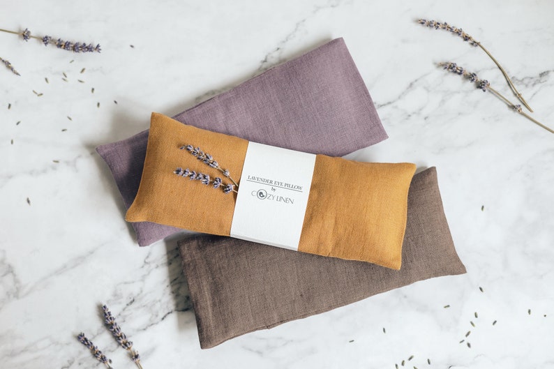 Lavender Eye Pillow, Organic FlaxSeed Eye Mask, Aromatherapy & Stress Relief, Yoga Gift, Spa Sleep Relaxation, Weighted Pillow, Eco Friendly image 2