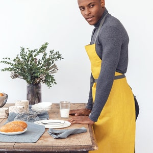 Full apron for men with pockets and adjustable long straps Gifts for him image 6