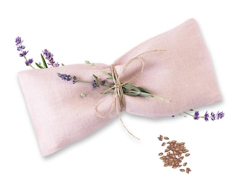 Cuscino per gli occhi alla lavanda: maschera per gli occhi in lino e semi di lino biologici, aromaterapia rilassante
