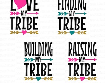 My Tribe SVG Bundle friends, family. Mother Cut File Design for Silhouette Cricut & more, Arrow Heart Design Cutting files, Svg Dxf Eps