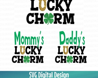 St Patricks day Svg cut file - Lucky Charm Design Cut files great for Silhouette, Cricut - Svg Dxf Eps Saint patricks day, clover svg