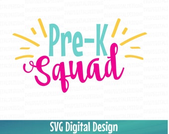 Pre-K SVG Cut Files, Pre Kindergarten School Svg Vinyl Design Cutting files for Silhouette Cricut  Svg Digital Download