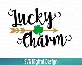 St. Patrick's Day Svg-bestand knippen Lucky Charm Design Arrow svg-bestanden geweldig voor Silhouette Cricut Svg Dxf Eps Saint patricks day clover svg