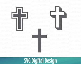 CROSS Svg Files Cross Silhouette Cutting Templates, Clipart - SVG Digital Designs Cut files for Silhouette & Cricut - Svg Dxf Eps
