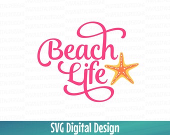 Beach SVG, Beach Life SVG File, Summer Quote SVG, Summer Clipart Cutting files great for Silhouette/Cricut Svg, Vacation Svg