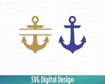 Anchor SVG Split Monogram Frame Svg Cut Files Nautical Monogram Svg Cut files Svg Dxf Eps Anchor files for Silhouette Cricut & More