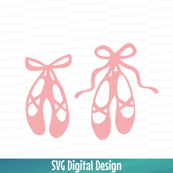 Ballet Shoes SVG Cut File Design, Ballerina Dance Shoe set for Silhouette, Cricut & more, Ballet Dance Cutting files, Svg Dxf Eps