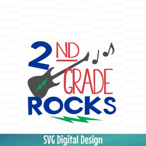 Second Grade Rocks Graphics Second Grade Svg, 2nd Grade Rocks Back to School Clipart Cut Files Svg ...