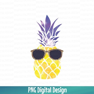 Pineapple PNG, Summer Pineapple with leopard sunglasses - Digital Designs Clipart files, Beach Leopard Pineapple Printable