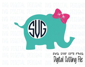 Download Elephant monogram svg | Etsy
