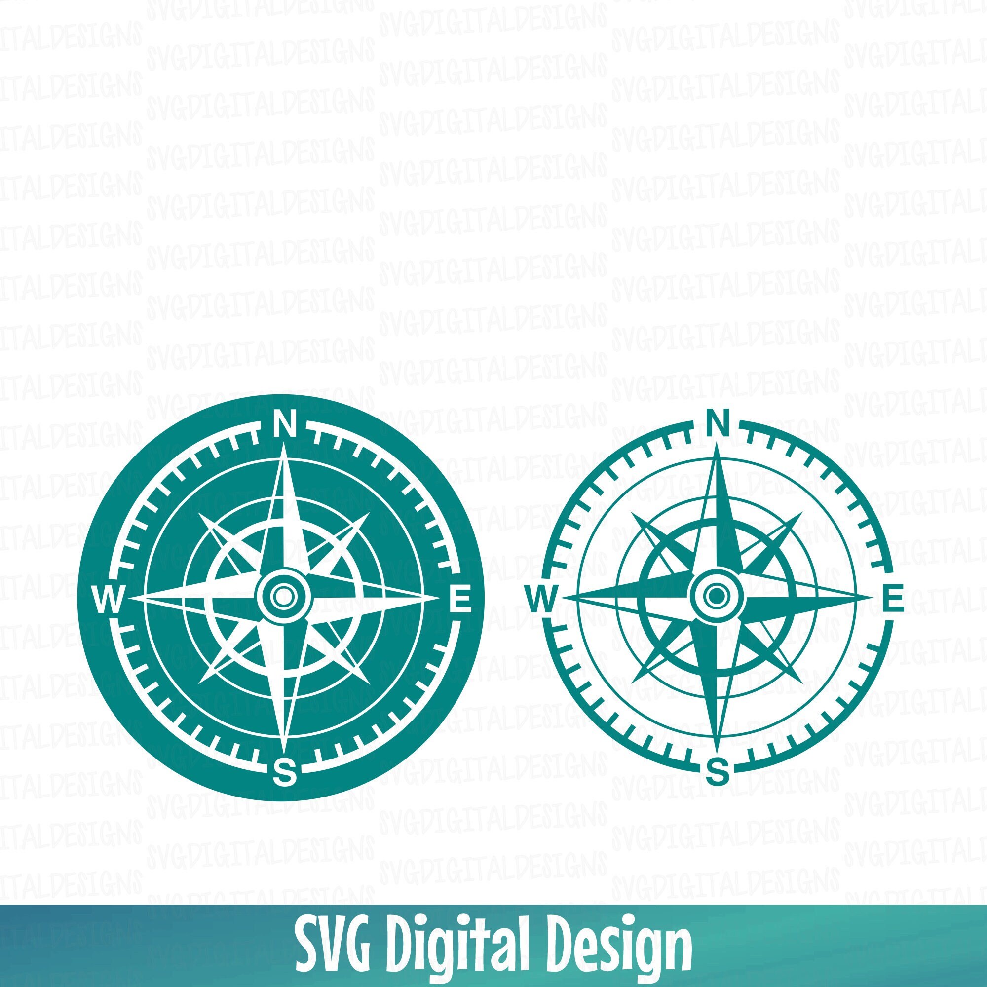 Compass Svg File Navigation Compass Cutting Files for Silhouette Cricut ...