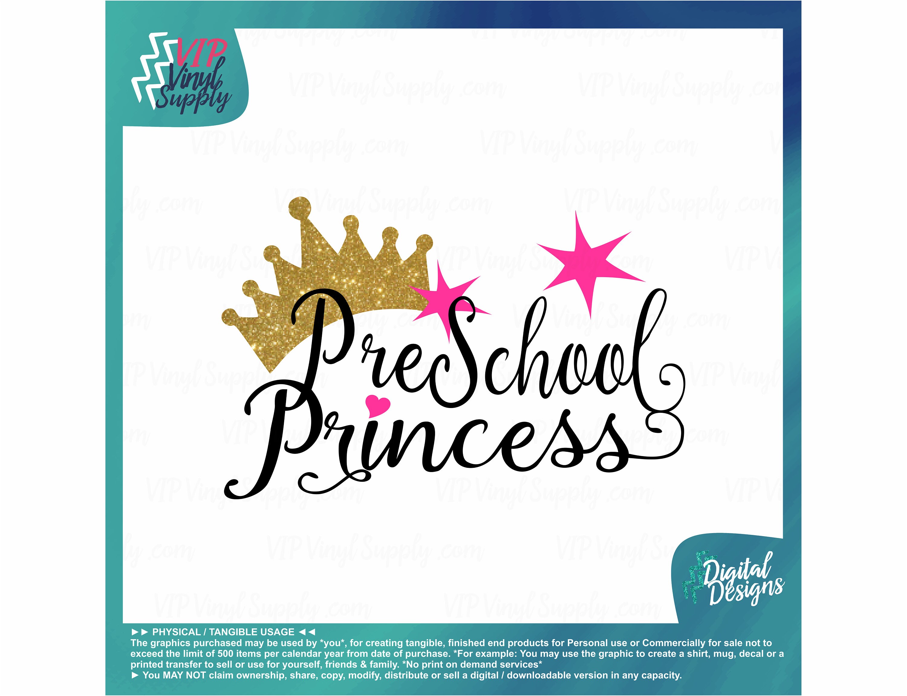 Download Preschool Princess SVG Design cut file Heart Crown Svg | Etsy