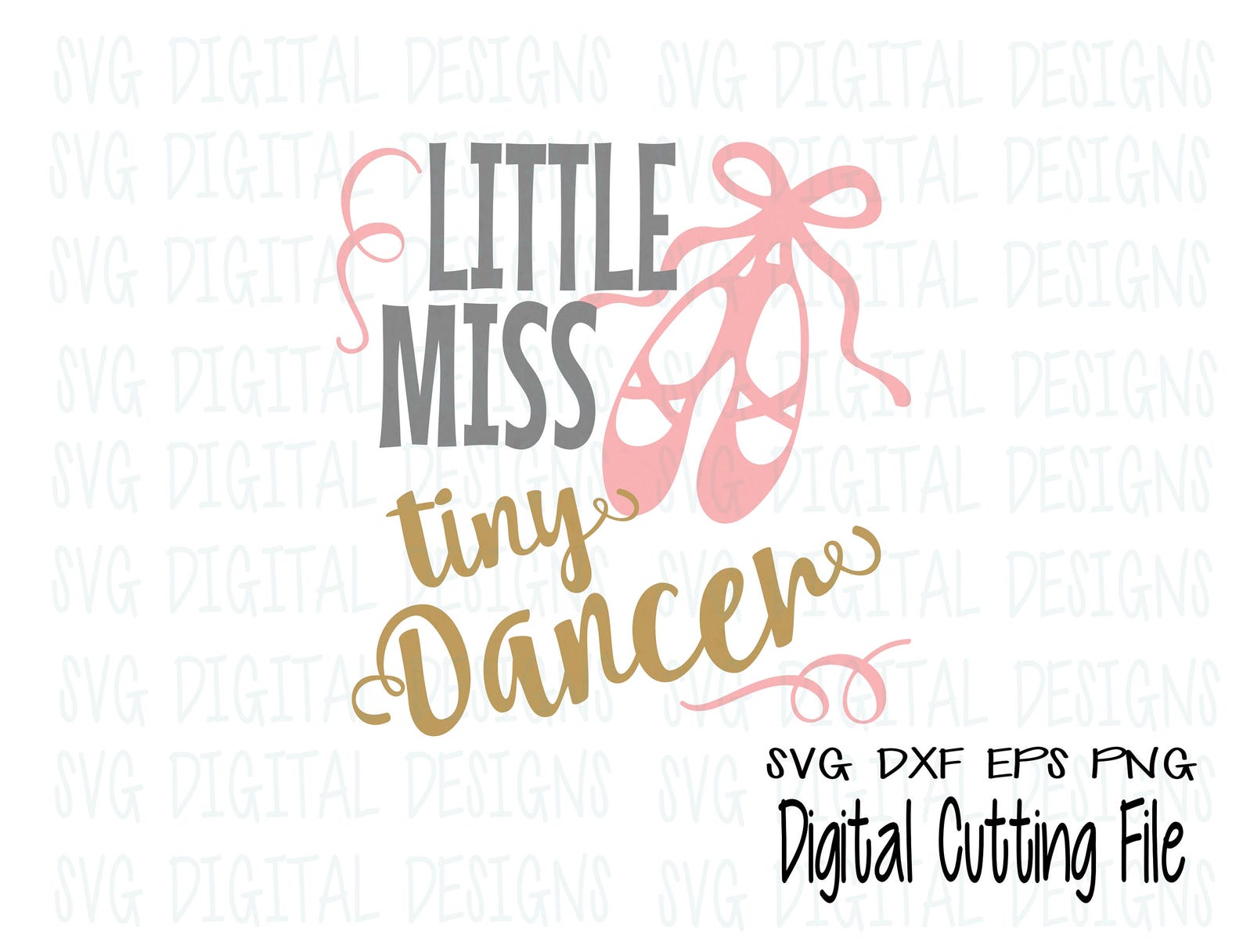 little miss tiny dancer svg cut file design, ballerina ballet shoe dance file for silhouette cricut & more cutting files, svg dx