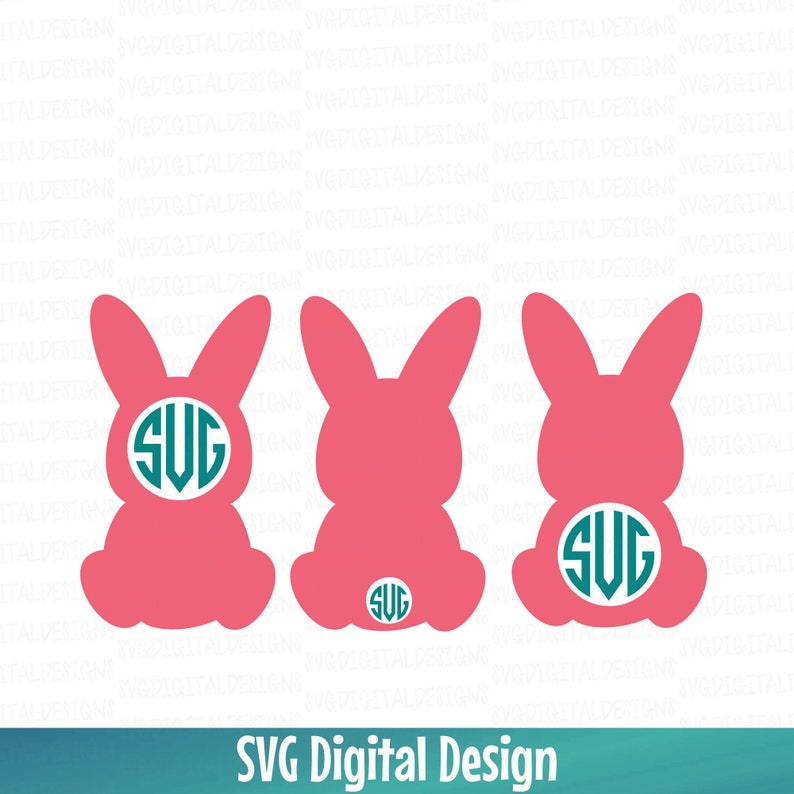 Easter SVG Bunny Monogram Frame SVG Set, Clipart Cut Files, Digital ...