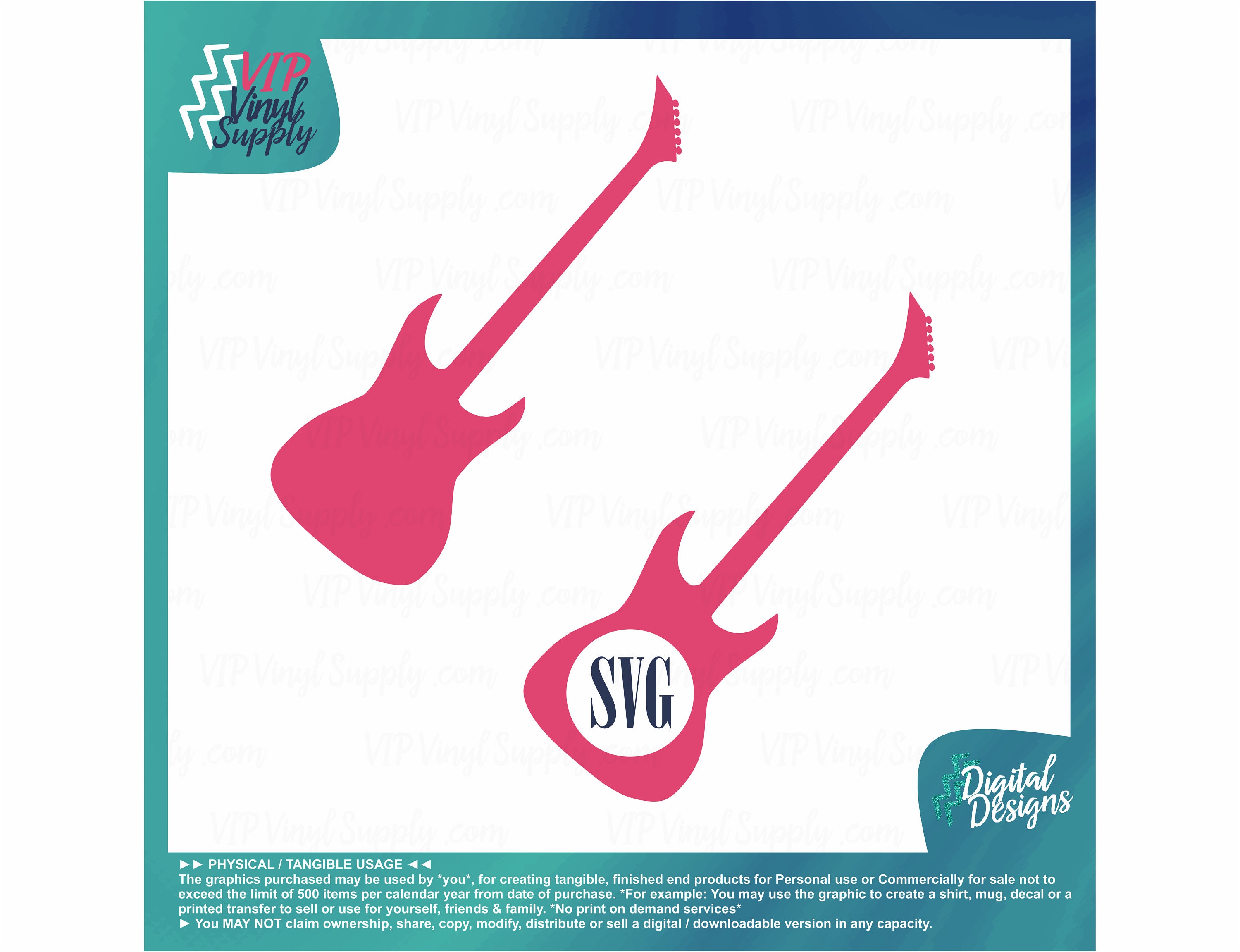 Download Electric Guitar Svg Files Monogram Svg Digital Design Cutting Etsy