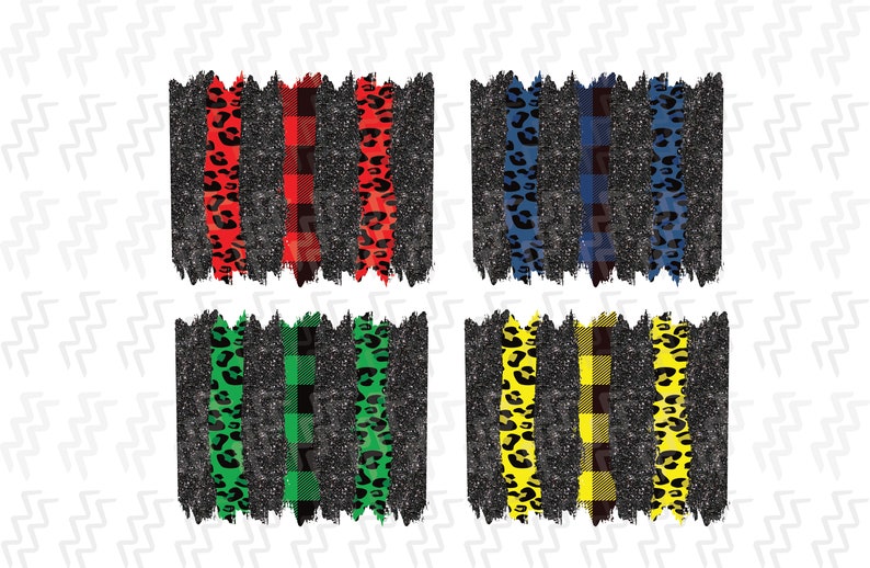 Digital Printable Background Set Digital Download Sublimation File Black Glitter /& Buffalo Plaid Leopard Brush Strokes PNG File