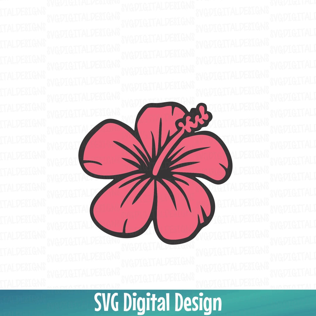 Hibiscus Flower Svg, Dxf, Png, Eps Tropical Flower Cut Files for ...