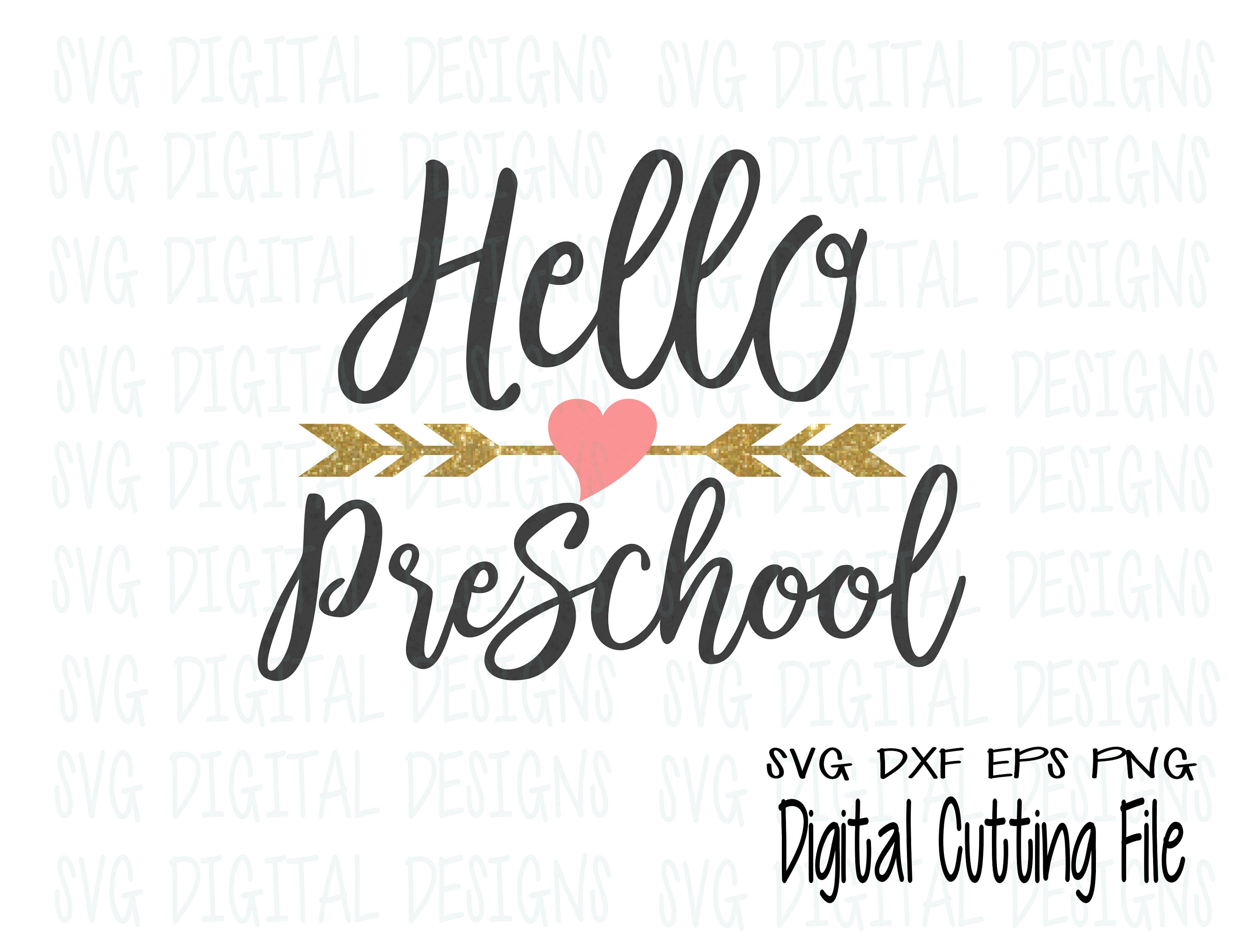 Download Hello Preschool Svg Back To School Cut files Svg Dxf Eps Png | Etsy