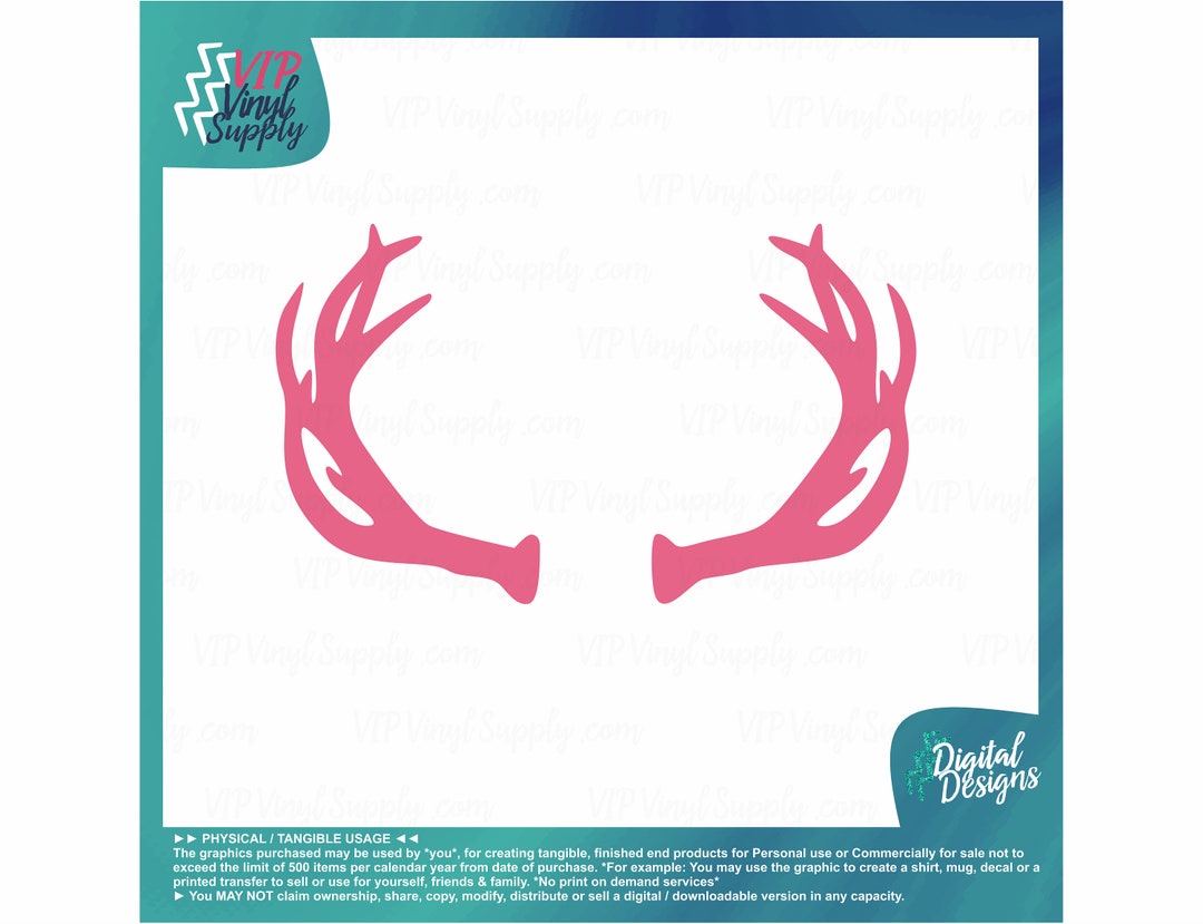 ANTLER Svg File Antlers Silhouette Cutting Template, Clipart SVG