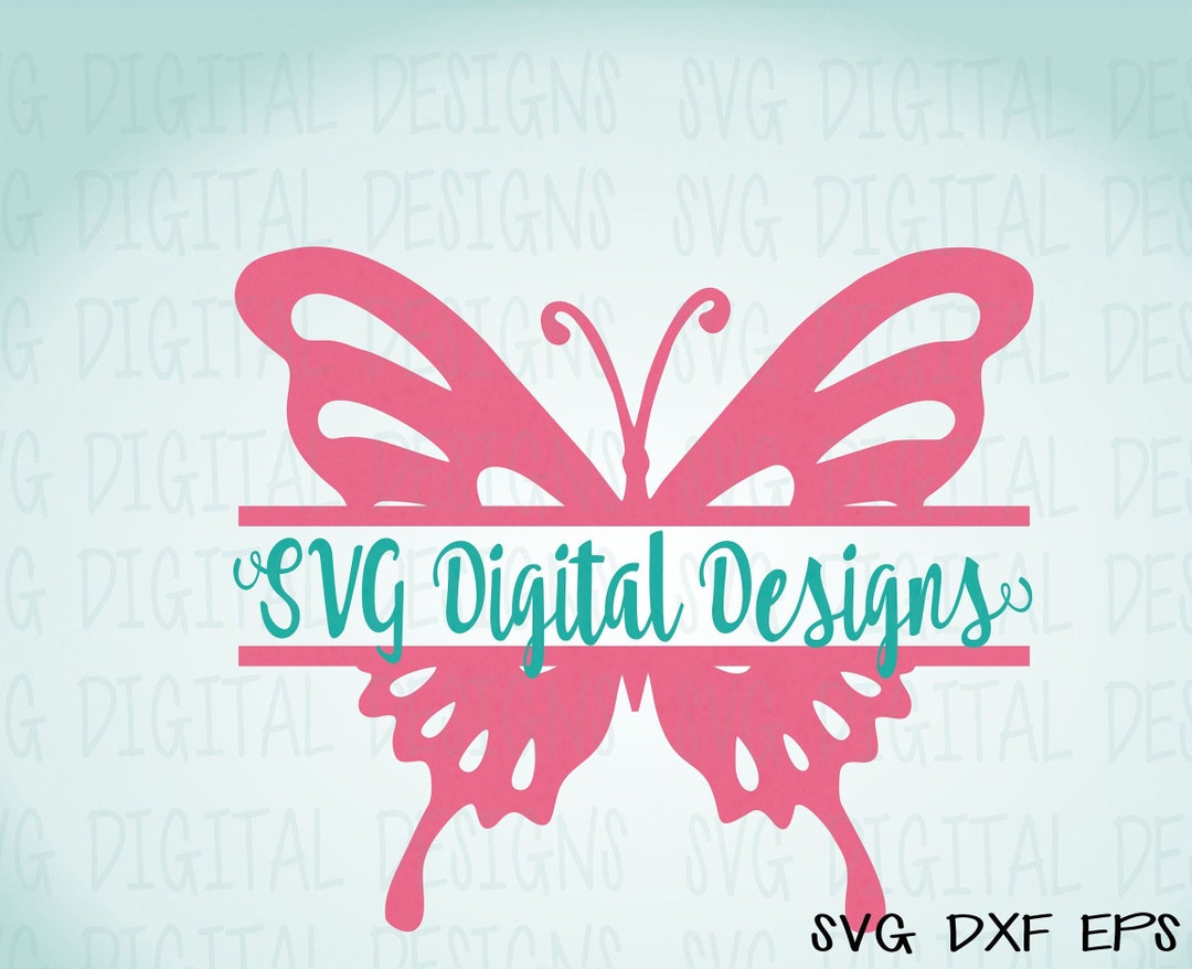 Split Butterfly SVG, Monogram Frame SVG Cut Files, Svg Vinyl Design ...