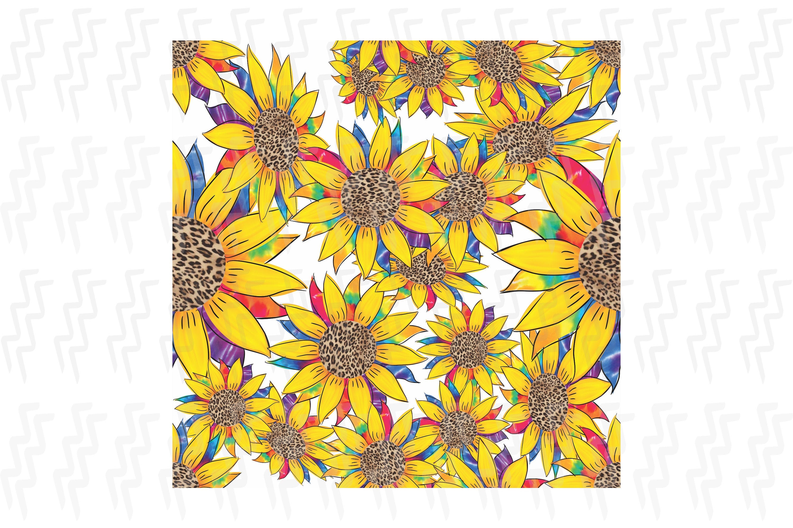 Tie dye Sunflower Seamless pattern Seamless Digital Paper Etsy