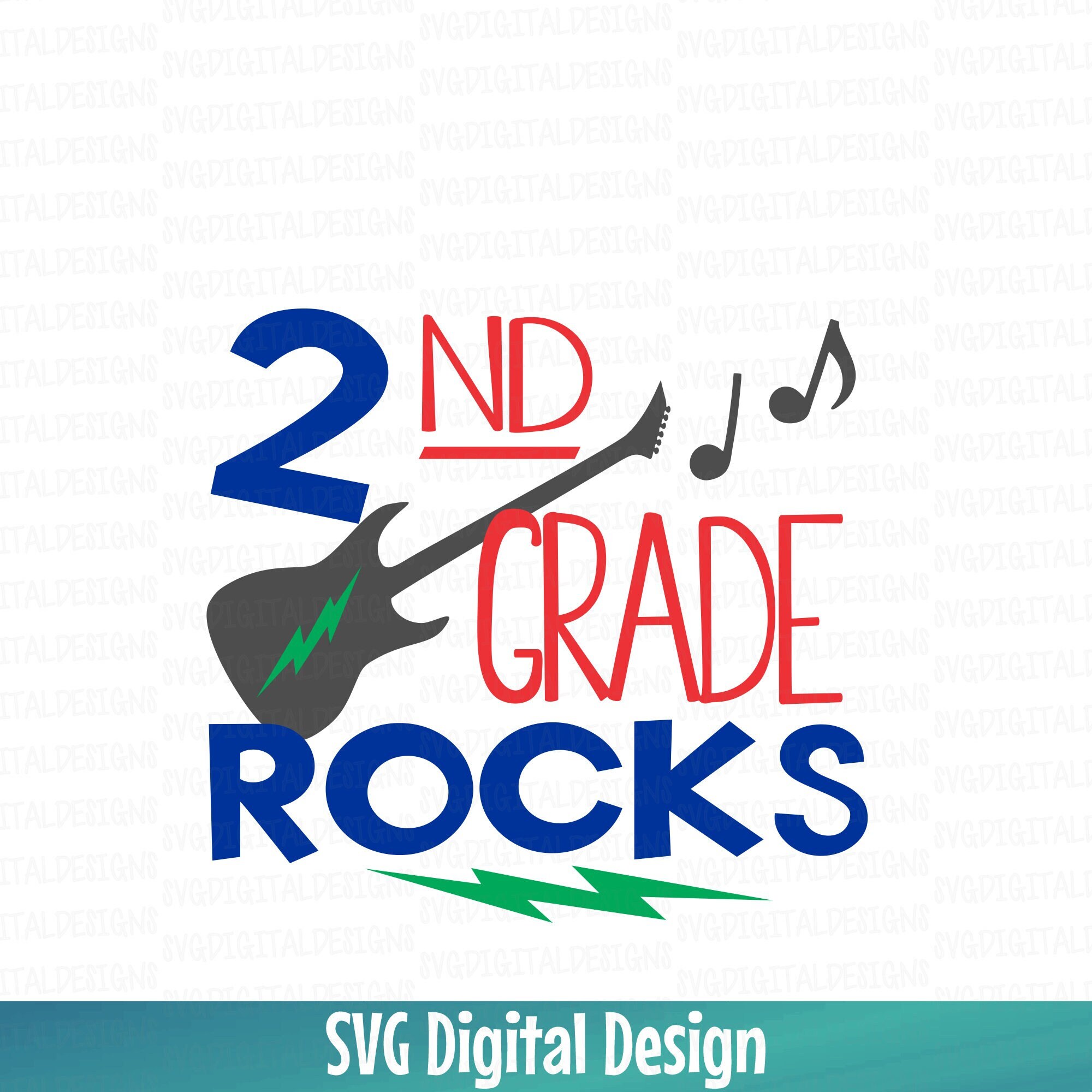 Second Grade Svg, 2nd Grade Rocks Back to School Clipart Cut Files Svg ...