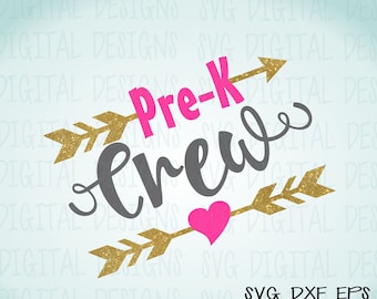 pre-k Svg, Preschool svg, kleuterschool svg, Pre K Crew svg, leraar svg-bestand, School gesneden bestanden, Pre-K Quote/Saying svg-bestand, dxf, eps, png