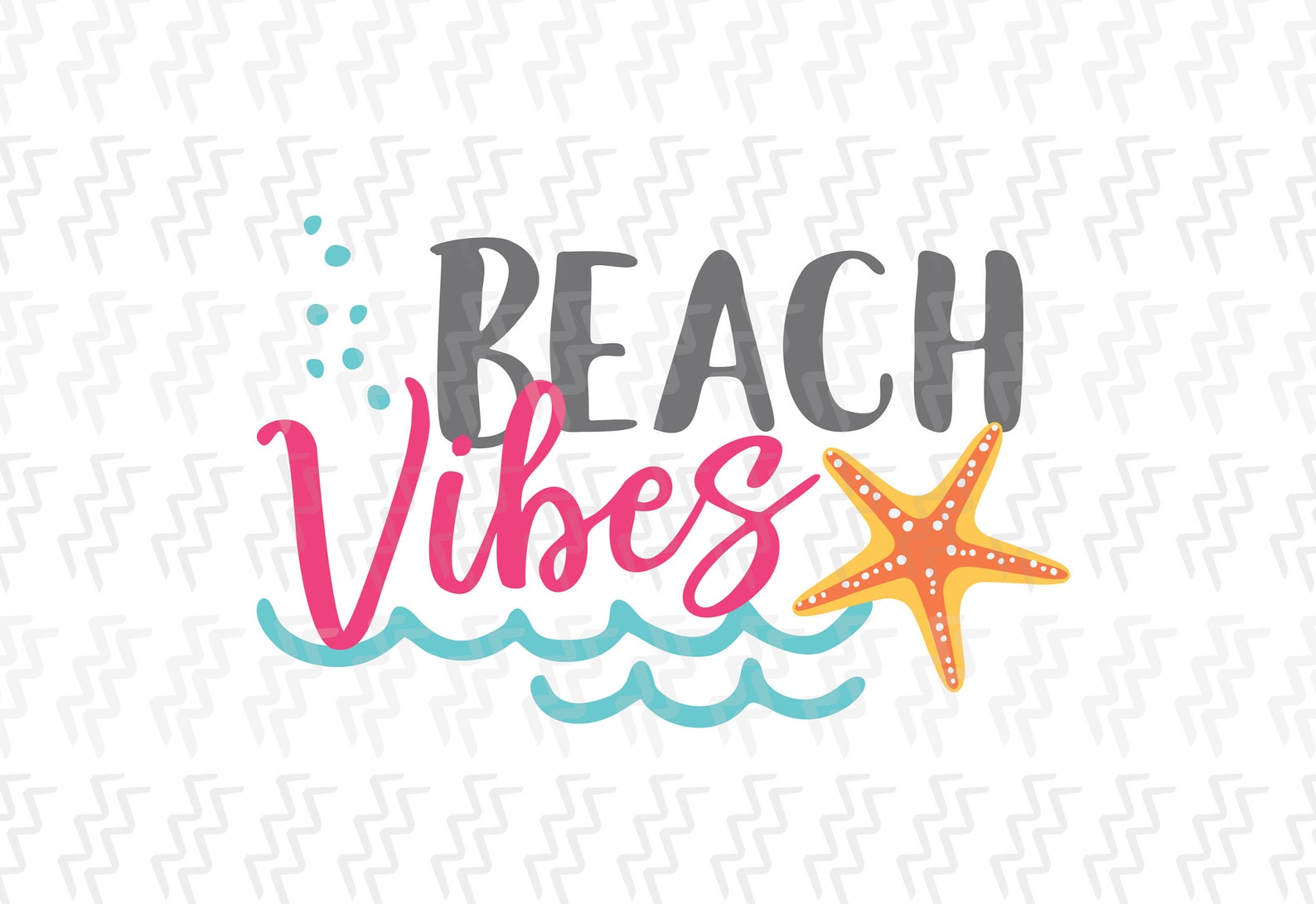 Beach Vibes Starfish SVG Summer Cutting File Clipart Digital | Etsy