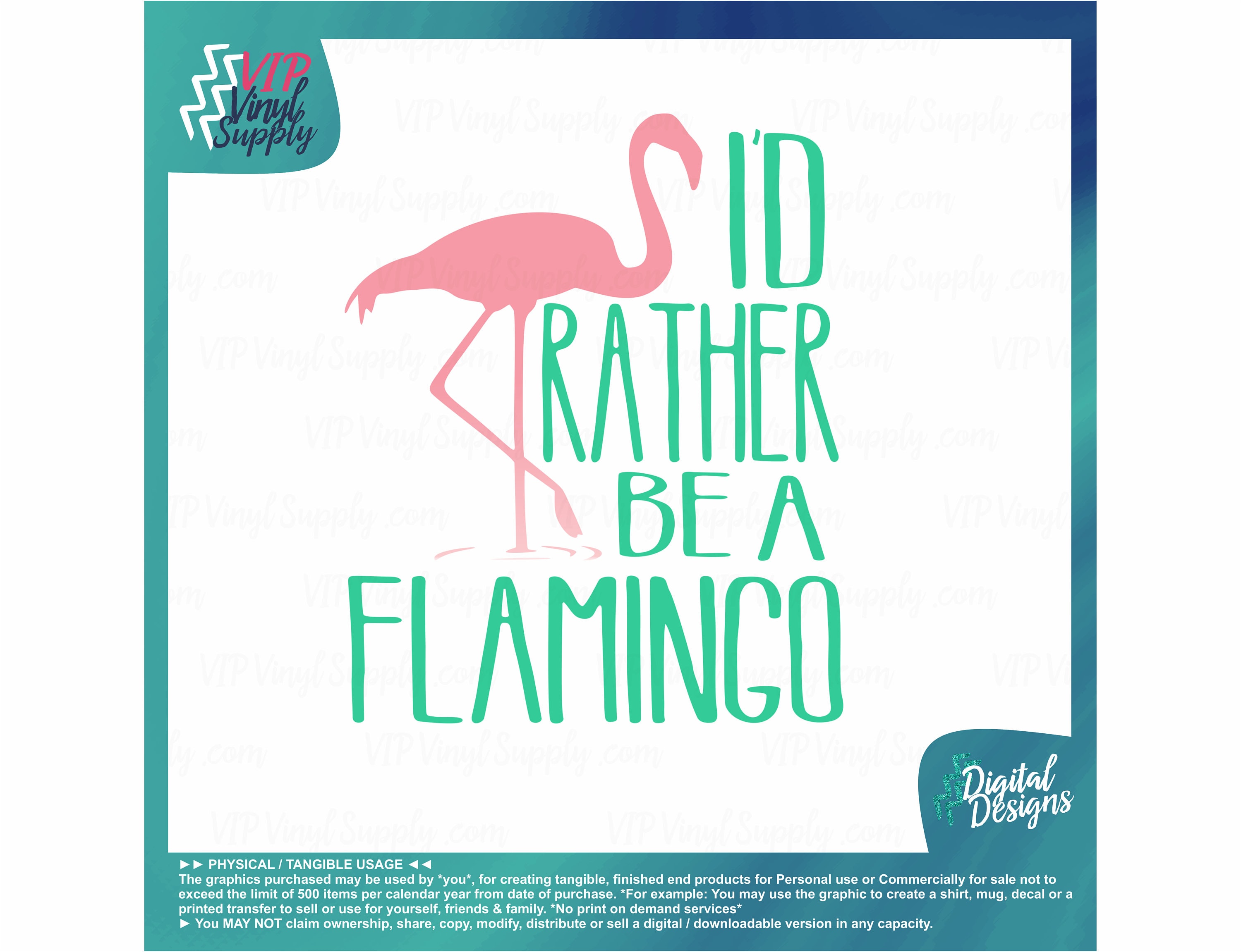 Download I D Rather Be A Flamingo Svg Cut Files Flamingo Summer Etsy