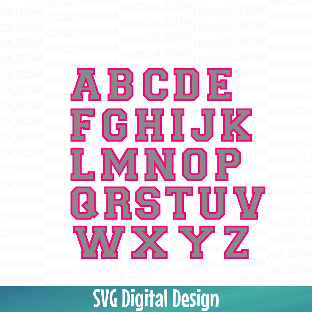 Svg SPORTS VARSITY FONT Layered Digital Cutting Files Svg Alphabet Cut ...