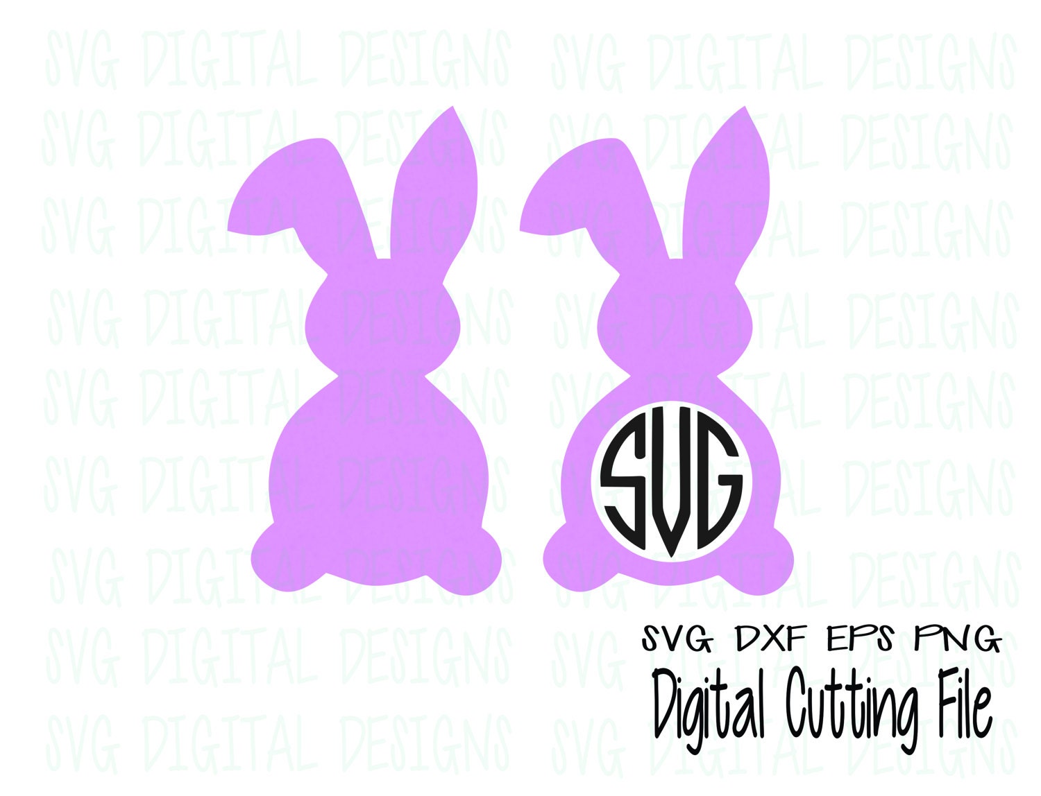 Download Easter Bunny Monogram Frame svg Electronic Die Cut Clipart ...