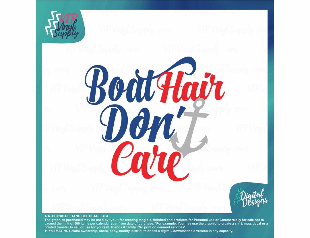 Boat Hair Dont Care Svg Boating Anchor Hair Cut File Svg Dxf Etsy