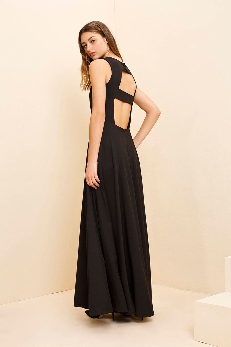 black maxi ball dress