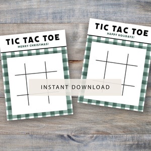 INSTANT DOWNLOAD christmas tic tac toe, printable plaid game, tic tac toe, tic tac toe card, printable child game card, holiday, candy game