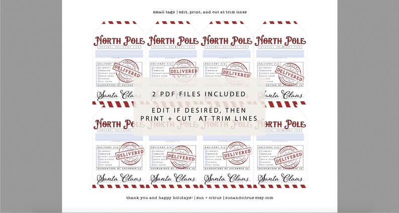 Printable Santa Gift Tag • Editable From Santa Tag • Christmas Gift Tag
