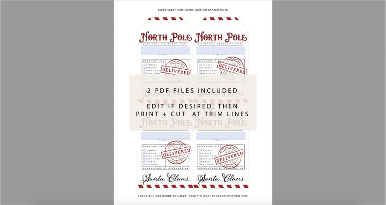 Printable Santa Gift Tag • Editable From Santa Tag • Christmas Gift Tag