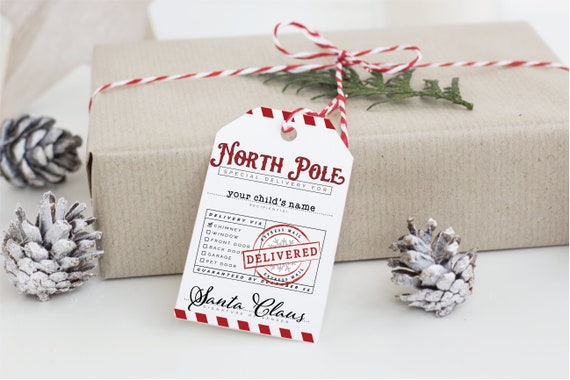 Printable Santa Gift Tag • Editable From Santa Tag • Christmas Gift Tag Template • Digital Santa Tag • Instant Download Holiday Tag