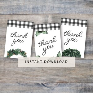 Printable thank you hostess gift tag, Instant download hostess gift tag, buffalo check, plaid thank you tag, holiday gift tag, thank you tag